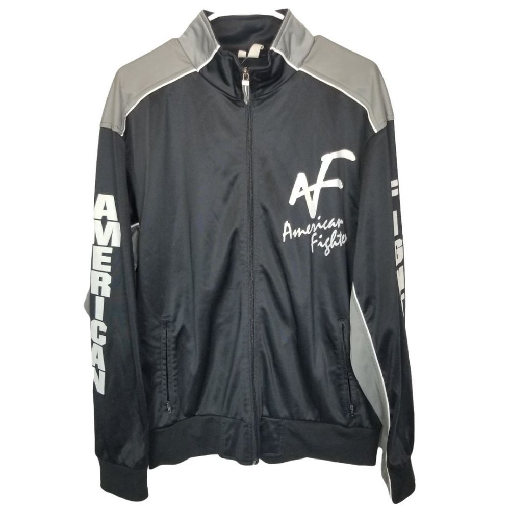 District Mens L Black Long Sleeves Full Zip Spell